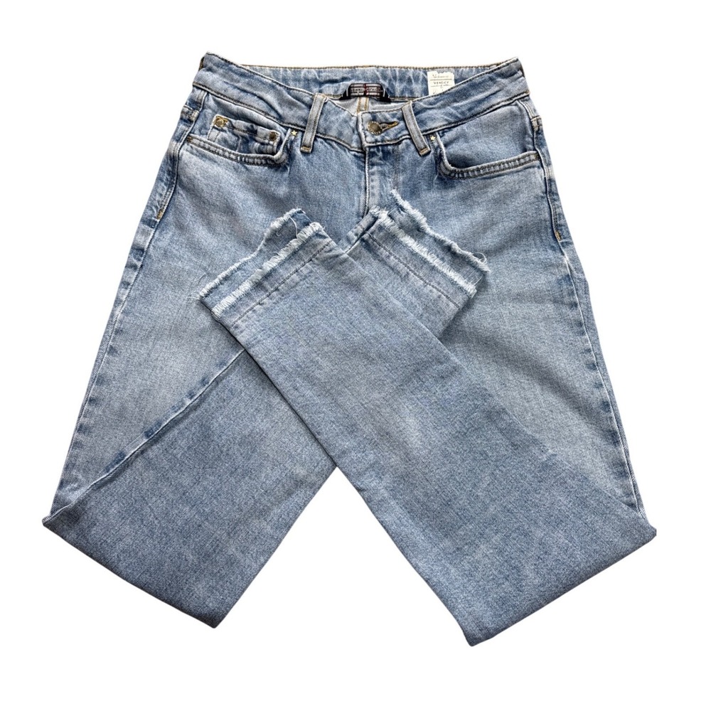 Tommy Hilfiger Venice Raw Hem Ruffle Skinny Jeans Women 27 Classic Preppy
